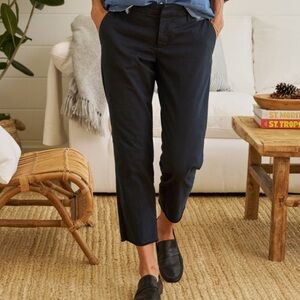 Frank & Eileen Black Wicklow Italian Chino Crop Cotton Pant Black Size 4